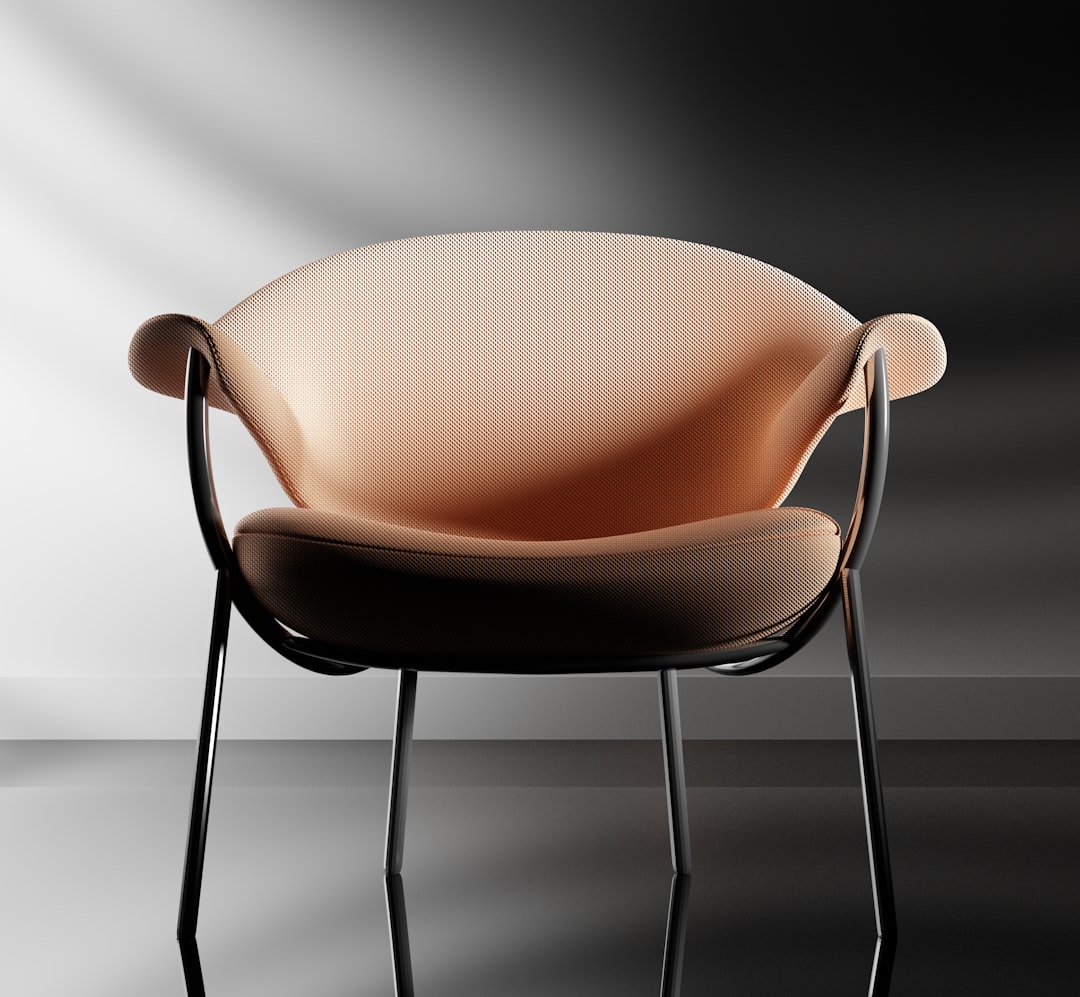 Leather accent chair with metal frame