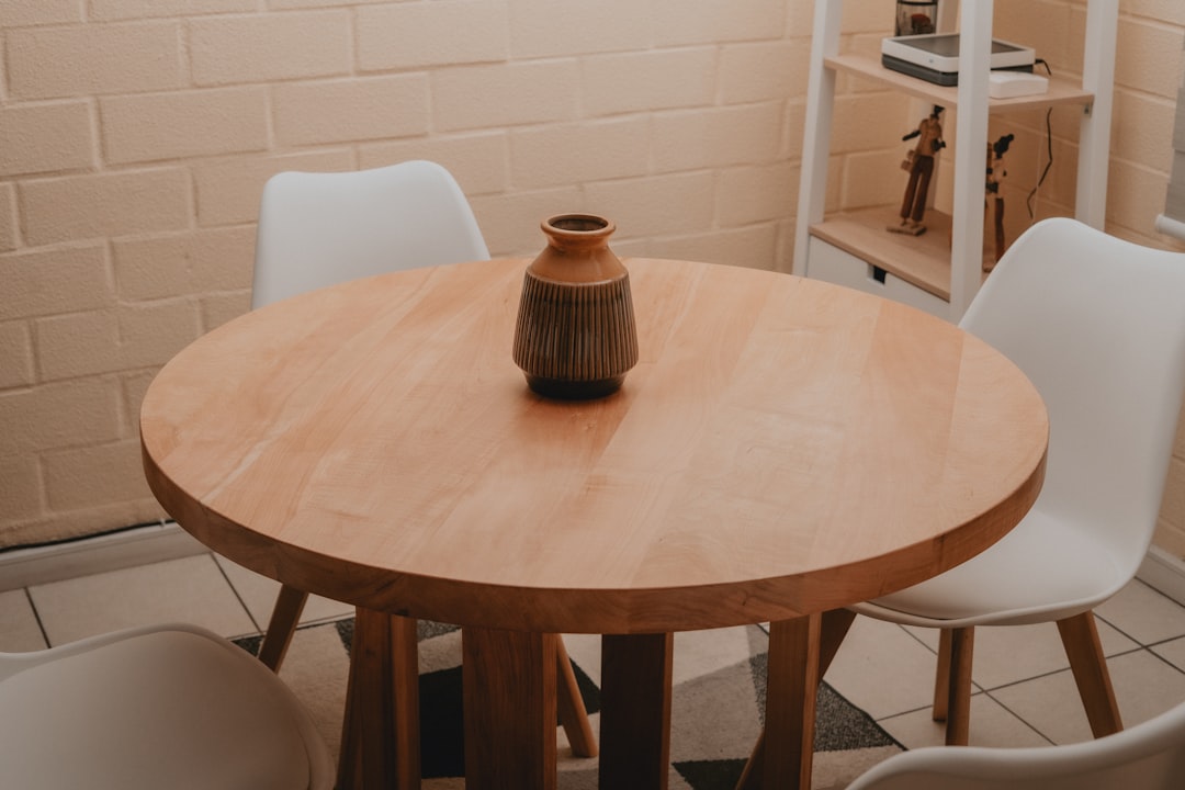 Dining room furniture in manufacturing facility showing metal frame construction